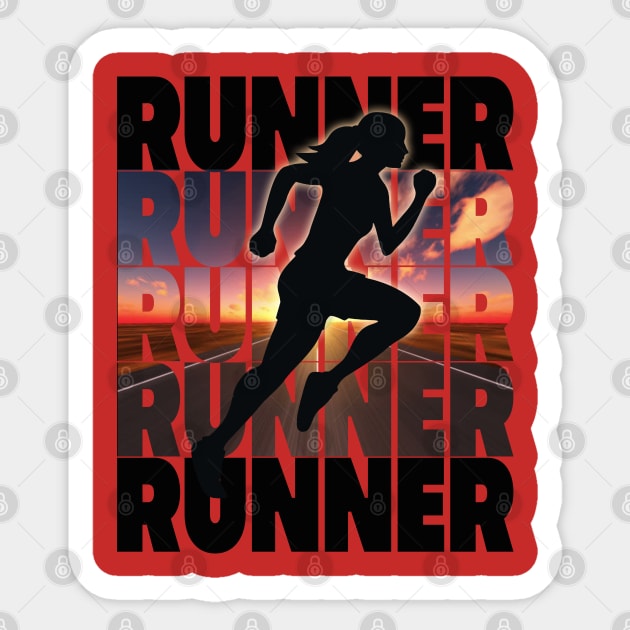 Runner Sticker by GLStyleDesigns